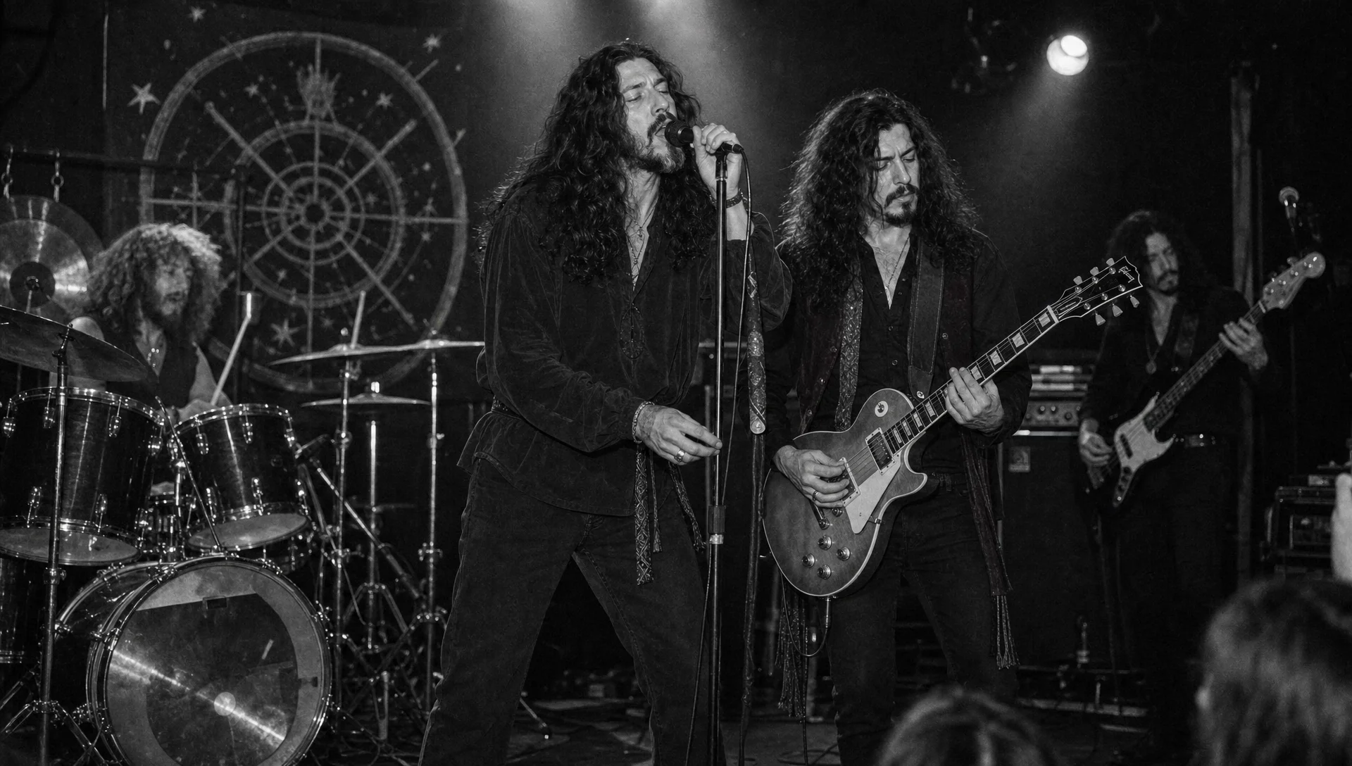 Sebastian Vale and Rafe Blackwood on stage, 1978