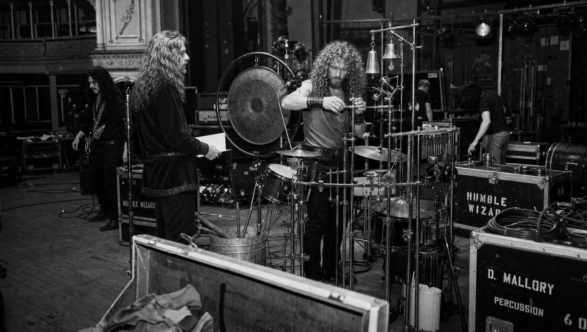 Stage load-in during the Chalice of the Skies tour, 1980